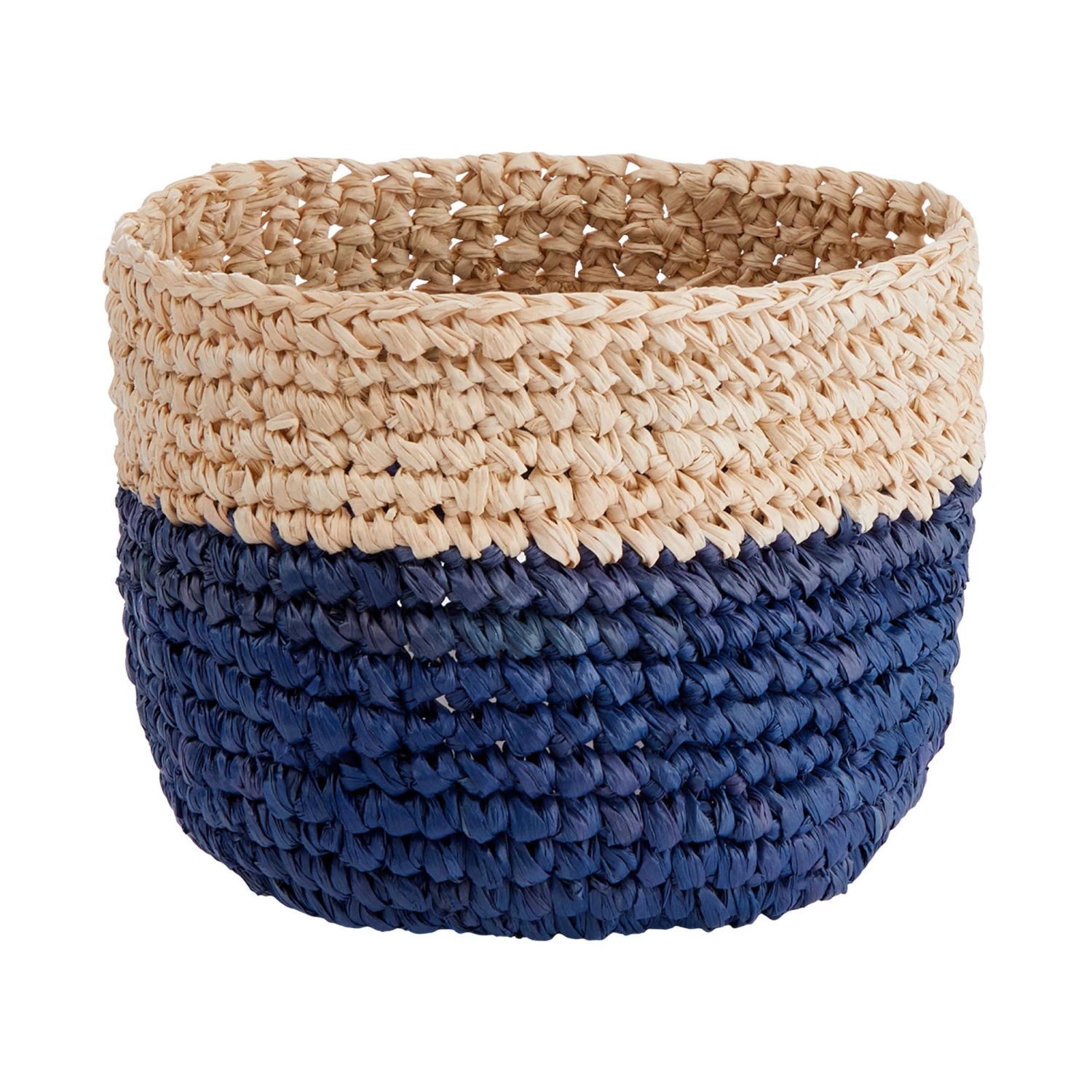 4-tlg. Korbset Handgefertigt Aus Raffia ISALO In Natur-Blau 8 4-tlg. Korbset Handgefertigt Aus Raffia ISALO In Natur-Blau – Bild 8