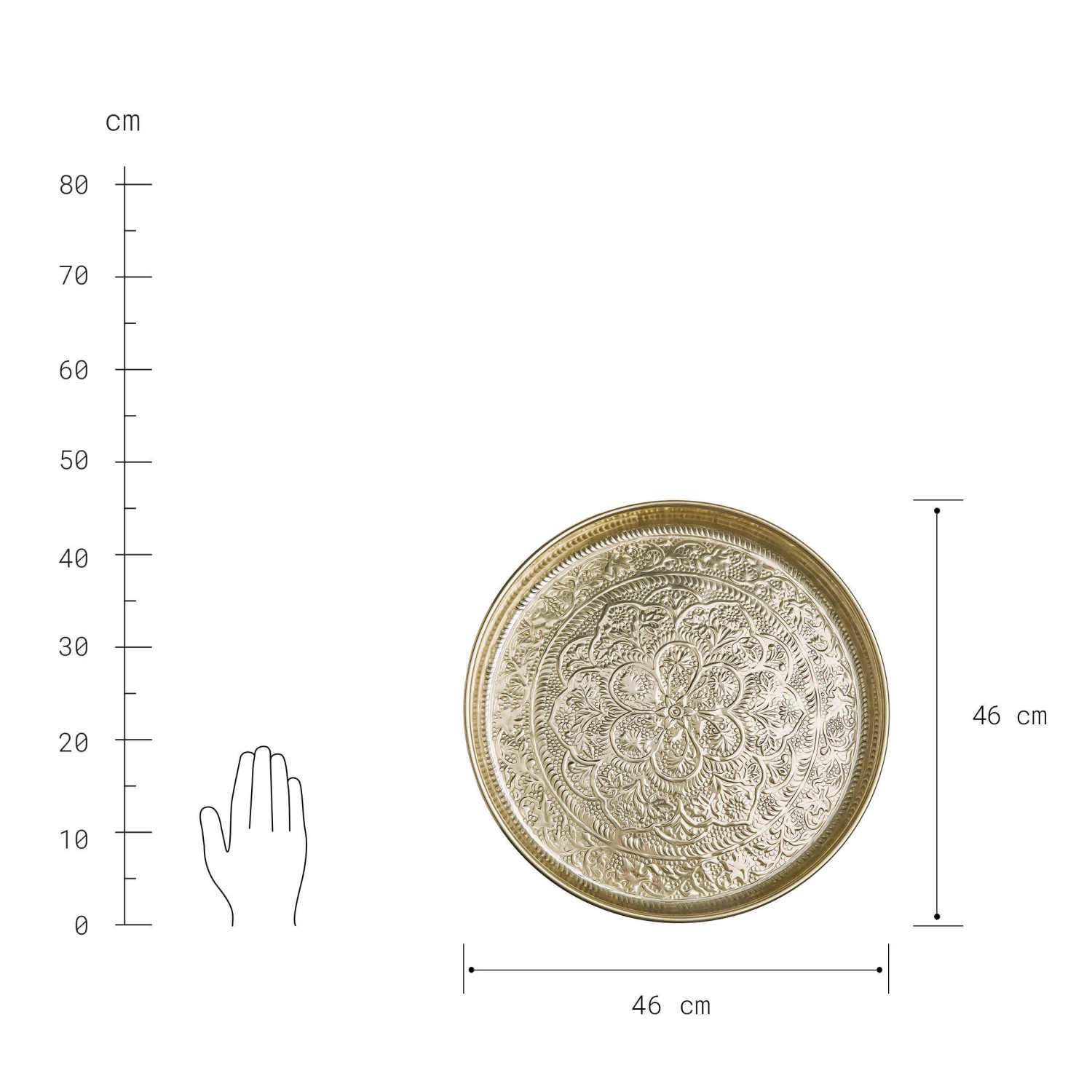 Deko Tablett Ø46cm ORIENTAL LOUNGE In Gold 3 Deko Tablett Ø46cm ORIENTAL LOUNGE In Gold – Bild 3