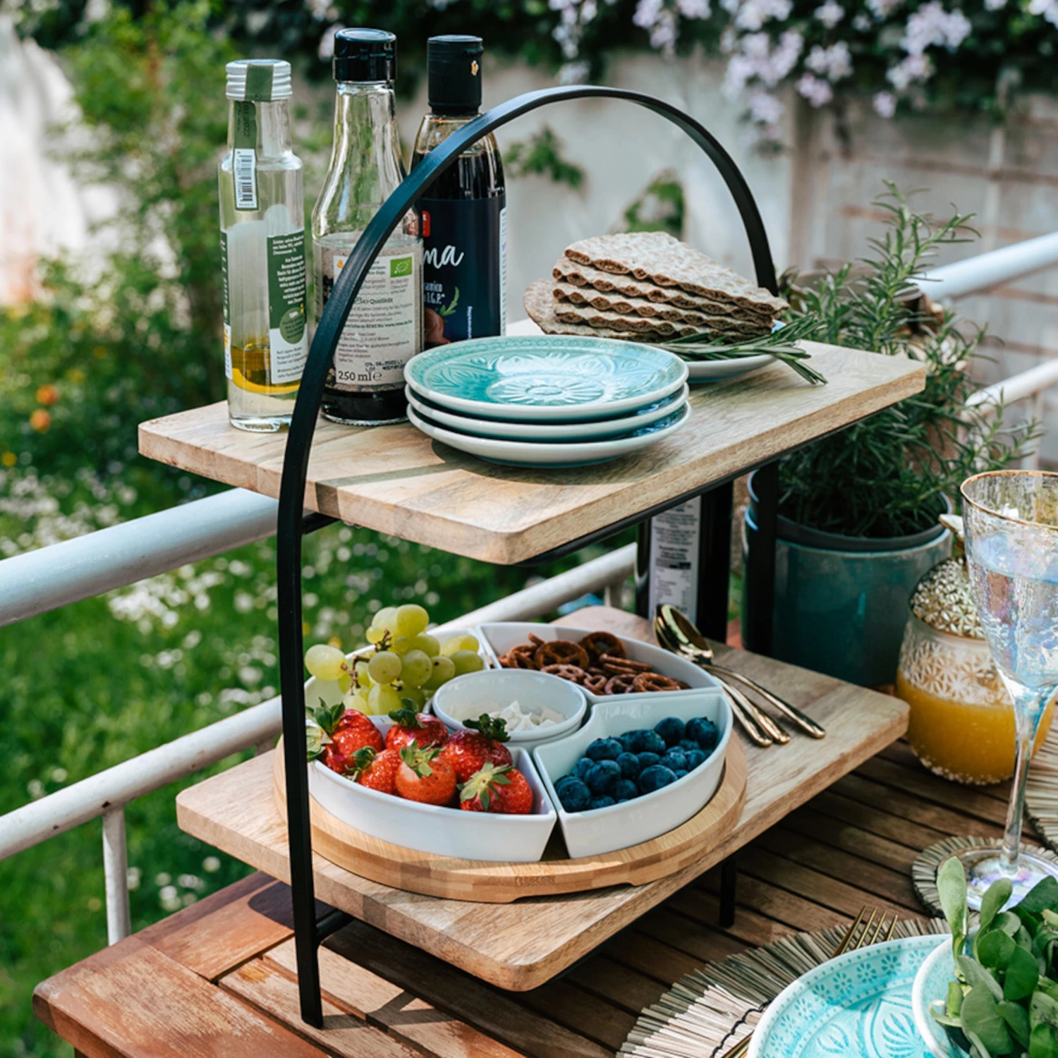 Etagere 2-stufig Höhe 45cm MANGO DAYS In Braun 7 Etagere 2-stufig Höhe 45cm MANGO DAYS In Braun – Bild 7