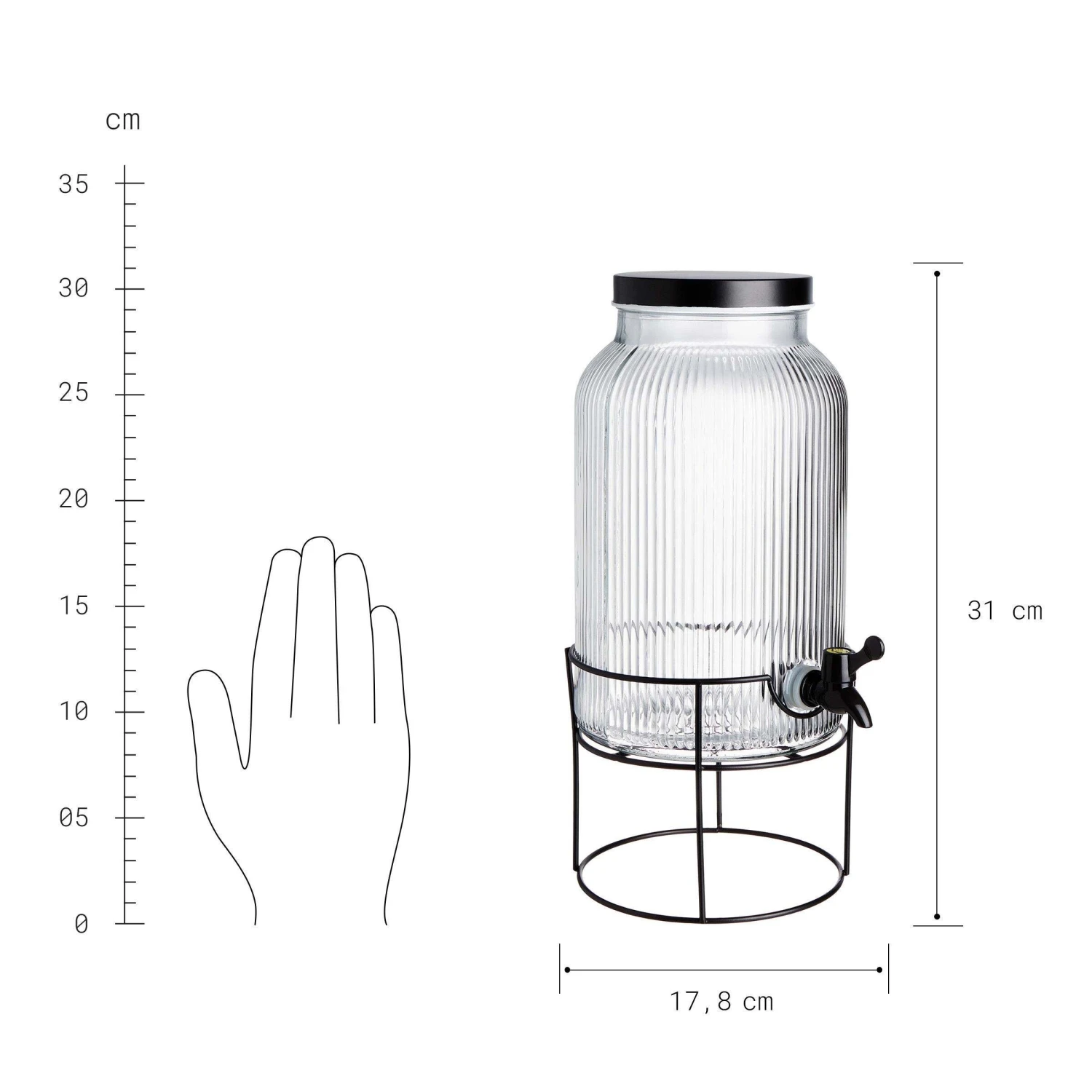 Getränkespender Mit Ständer 2 Tlg. FOUNTAIN In Transparent-Schwarz 4 Getränkespender Mit Ständer 2 Tlg. FOUNTAIN In Transparent-Schwarz – Bild 4