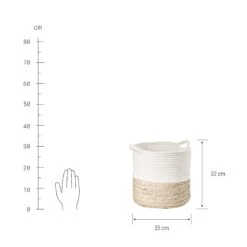Korb Rund Ø35cm COTTON BRAID In Natur-Weiß -Butlers butlers korb rund o35cm cotton braid in natur weiss 2