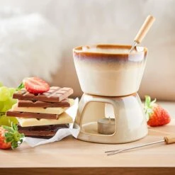 Butlers -Butlers butlers mini fondue mit 2 gabeln au chocolat in beige 1