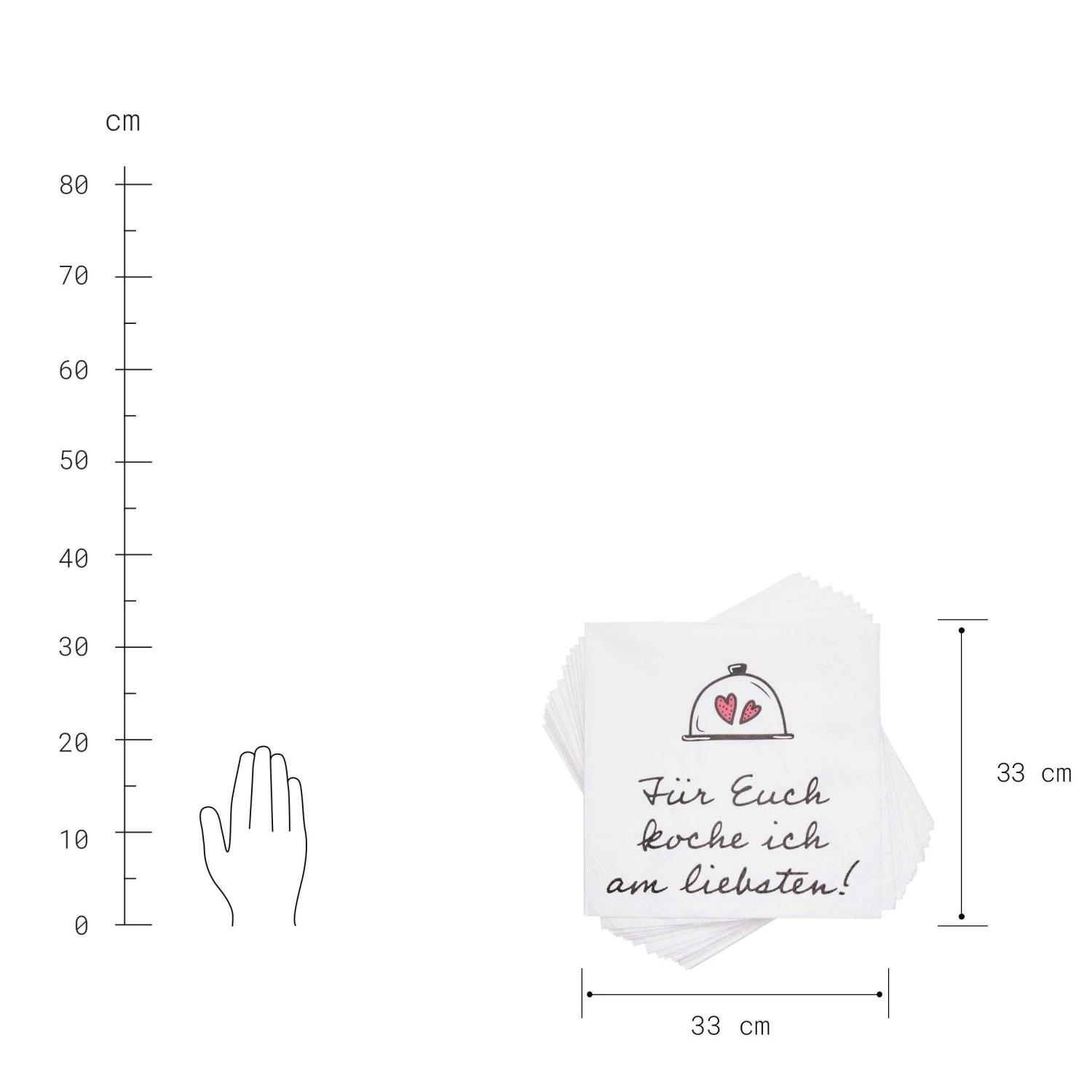 Papierserviette Für Euch Koche Ich Am Liebsten! 20 Stück APRÈS In Weiß-Schwarz 2 Papierserviette Für Euch Koche Ich Am Liebsten! 20 Stück APRÈS In Weiß-Schwarz – Bild 2