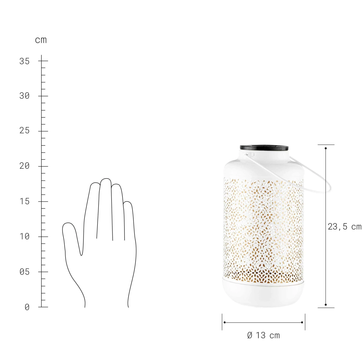 Solar-Laterne H 24cm SOLANA In Weiß-Gold 2 Solar-Laterne H 24cm SOLANA In Weiß-Gold – Bild 2