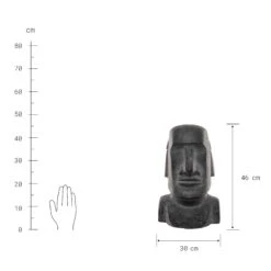 Statue Höhe 46cm MOAI In Grau 7 Statue Höhe 46cm MOAI In Grau -Butlers butlers statue hohe 46cm moai in grau 2