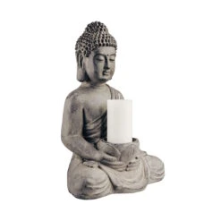 Statue Mit Kerzenteller Höhe 46cm BUDDHA In Grau 11 Statue Mit Kerzenteller Höhe 46cm BUDDHA In Grau -Butlers butlers statue mit kerzenteller hohe 46cm buddha in grau 4