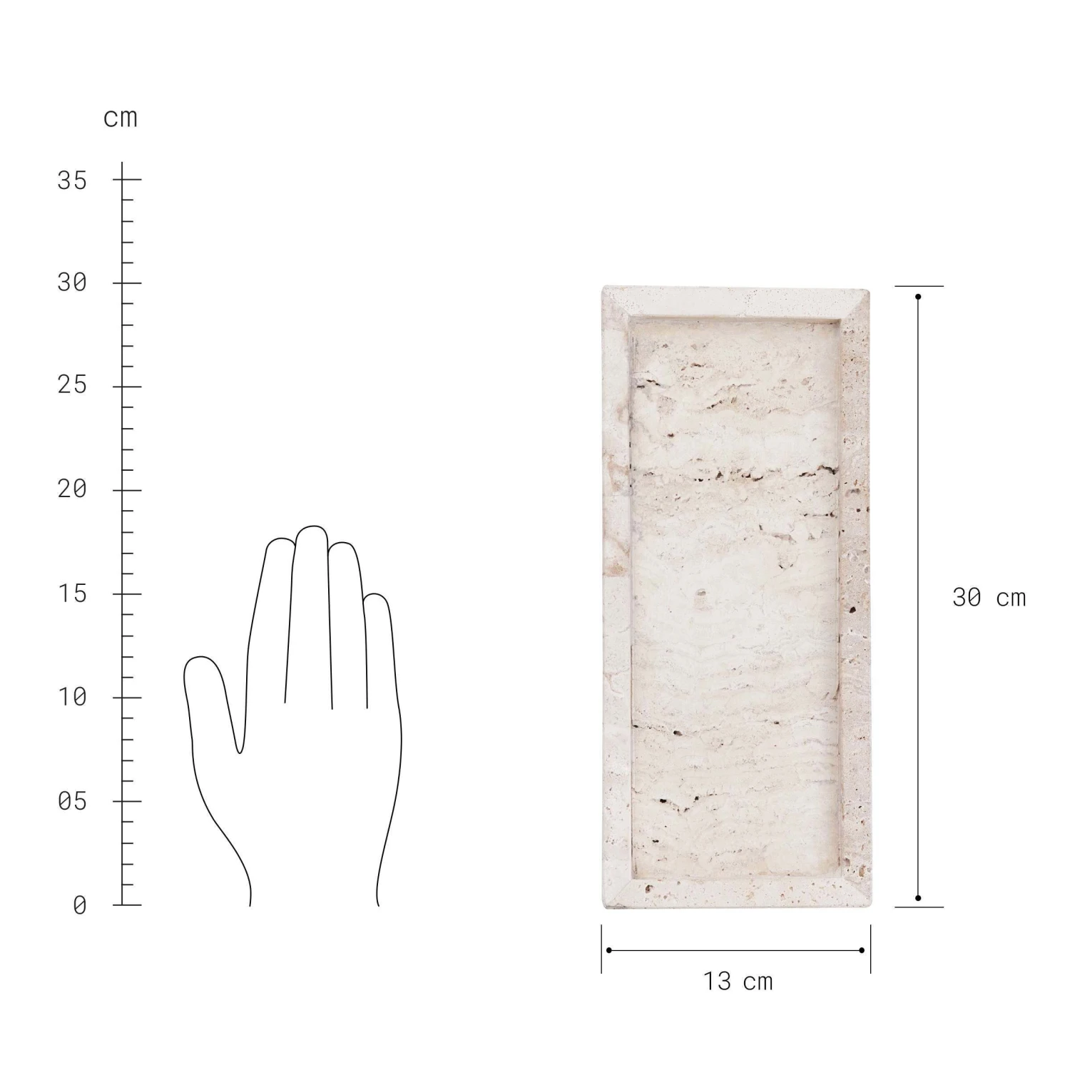 Tablett L 30 X B 13cm TRAVERTINE In Beige 4 Tablett L 30 X B 13cm TRAVERTINE In Beige – Bild 4