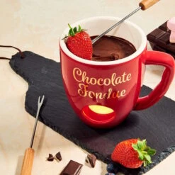 Butlers -Butlers butlers tasse mit 2 gabeln chocolate fondue in rot 1