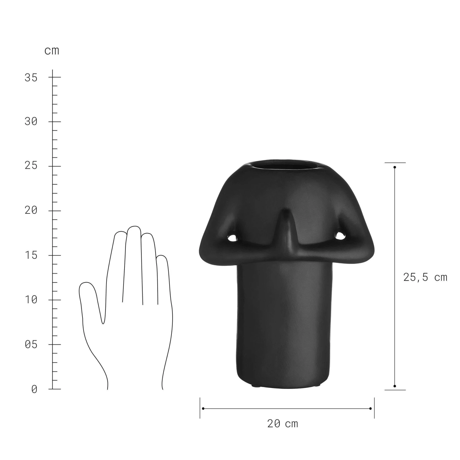 Vase Höhe 26cm GREETING In Schwarz 3 Vase Höhe 26cm GREETING In Schwarz – Bild 3