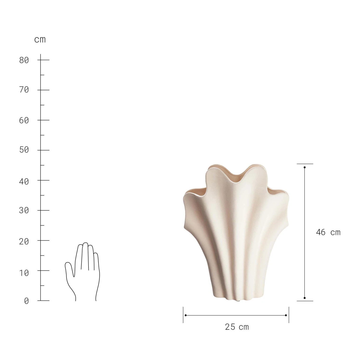 Vase Höhe 46cm SHELL In Beige 3 Vase Höhe 46cm SHELL In Beige – Bild 3