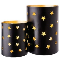 Windlicht LUMINOUS Sterne 4er-Set In Schwarz 6 Windlicht LUMINOUS Sterne 4er-Set In Schwarz -Butlers butlers windlicht luminous sterne 4er set in schwarz 2